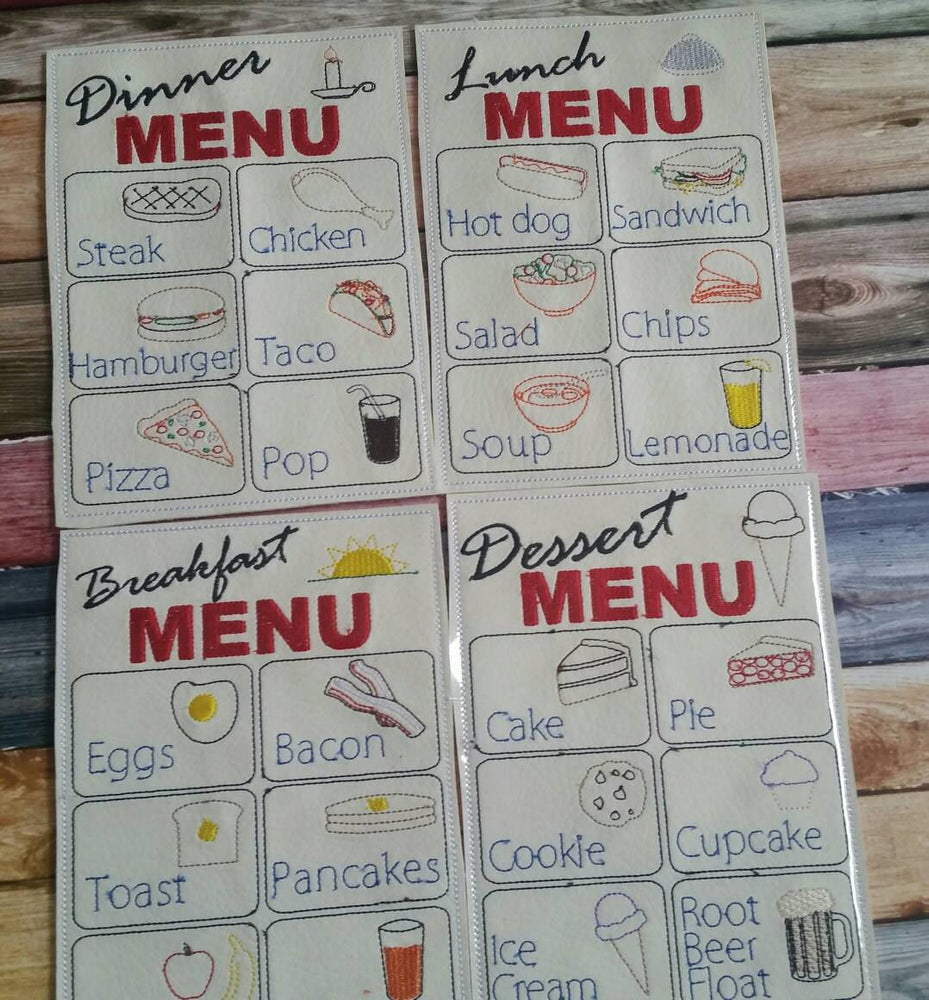 Waitress play set - Restaurant toys - Restaurant play set - pretend restaurant - pretend menus - pretend play - play kitchen- pocket apron (ONLINE ORDER ONLY)