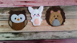 Forest animal - finger puppet - woodland animal - puppet show- quiet toy - party favor - animal - children -educational - pretend play (ONLINE ORDER ONLY)