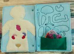 Anatomy board - anatomy quiet book page - 10 organ pieces - learning board - Medical Play Set - human body - busy board - quiet book page (ONLINE ORDER ONLY)