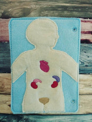 Anatomy board - anatomy quiet book page - 10 organ pieces - learning board - Medical Play Set - human body - busy board - quiet book page (ONLINE ORDER ONLY)