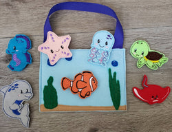 Felt finger puppet animal - Ocean Animal quiet book page -  Gift for kids - Party Favor - baby shower gift - Under the Sea - sea creatures (ONLINE ORDER ONLY)