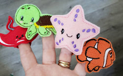 Felt finger puppet animal - Ocean Animal quiet book page -  Gift for kids - Party Favor - baby shower gift - Under the Sea - sea creatures (ONLINE ORDER ONLY)