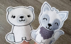 Felt finger puppet animal - Arctic Animal quiet book page -  Gift for kids - habitat - Party Favor - learning toy - animals and biomes (ONLINE ORDER ONLY)