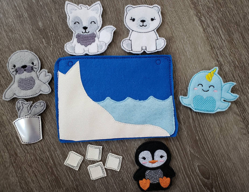 Felt finger puppet animal - Arctic Animal quiet book page -  Gift for kids - habitat - Party Favor - learning toy - animals and biomes (ONLINE ORDER ONLY)