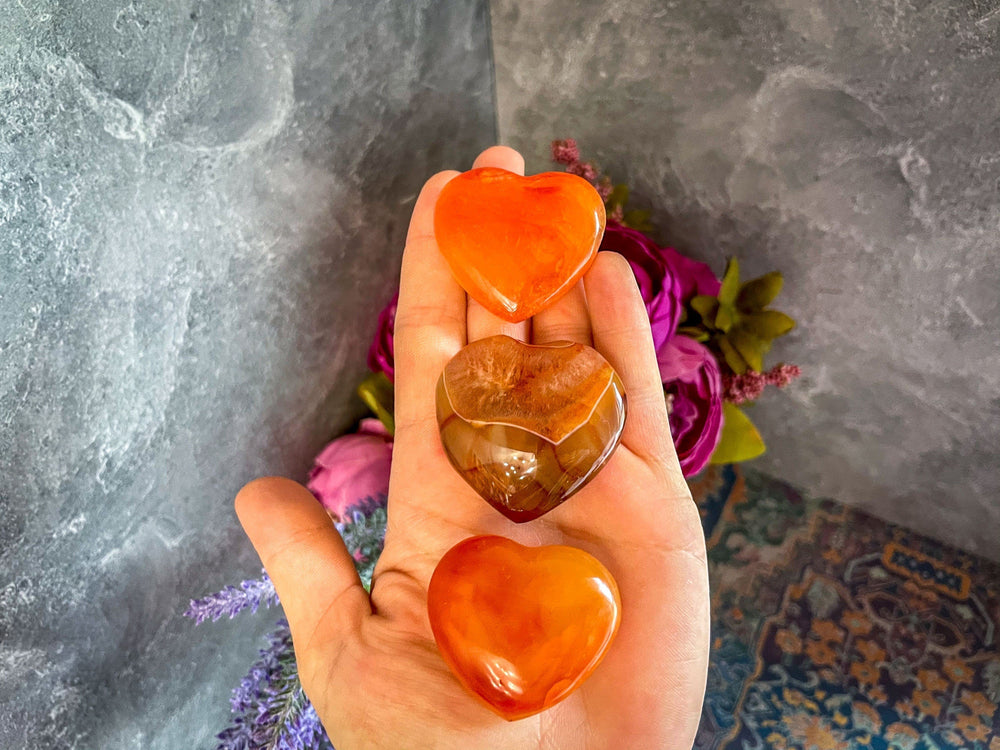 Pocket Sized Carnelian Hearts (ONLINE ORDER ONLY)
