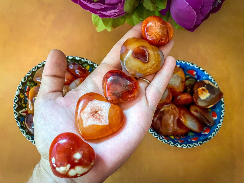 Pocket Sized Carnelian Hearts (ONLINE ORDER ONLY)