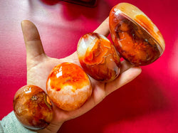 Ethically Sourced carnelian crystal Palm Stone (ONLINE ORDER ONLY)