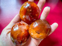 Ethically Sourced carnelian crystal Palm Stone (ONLINE ORDER ONLY)