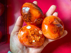 Ethically Sourced carnelian crystal Palm Stone (ONLINE ORDER ONLY)