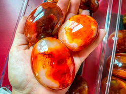 Ethically Sourced carnelian crystal Palm Stone (ONLINE ORDER ONLY)