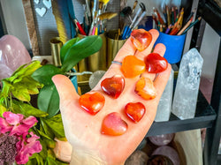 Pocket Sized Carnelian Hearts (ONLINE ORDER ONLY)
