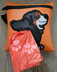 Bernese Mountain Dog Poop Bag Pouch - gift for dog lover - Zippered poop bag holder-  Gift for Dog Walker - veterinarian - dog groomer (ONLINE ORDER ONLY)