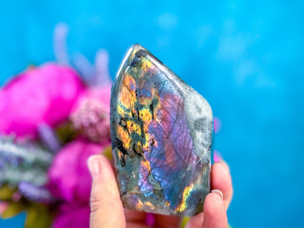 Purple Labradorite Crystal Freeform, Rainbow Labradorite, White Labradorite (ONLINE ORDER ONLY)