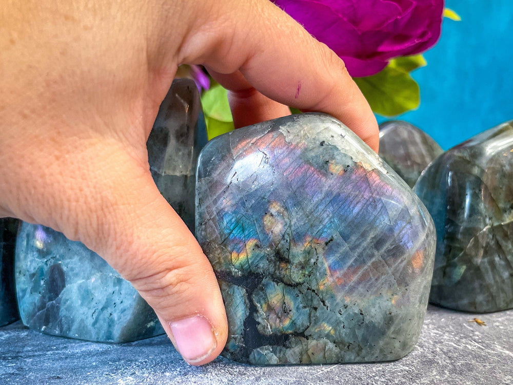 Purple Labradorite Crystal Freeform, Rainbow Labradorite, White Labradorite (ONLINE ORDER ONLY)