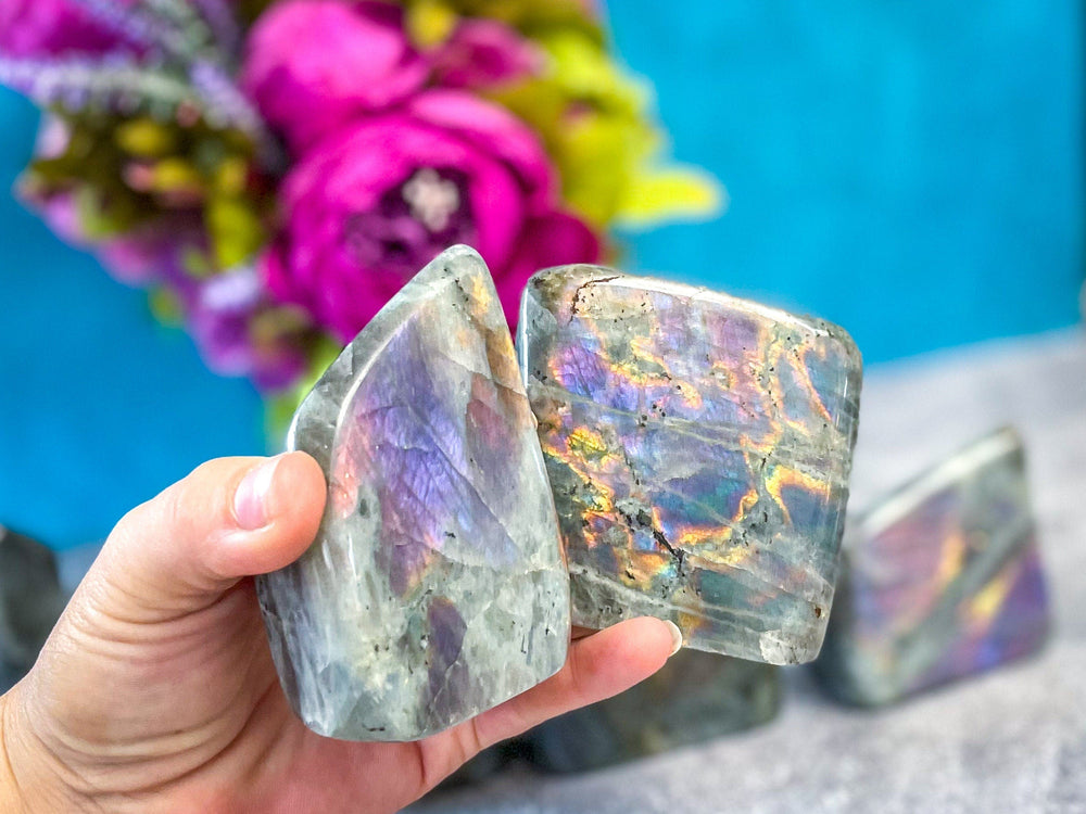 Purple Labradorite Crystal Freeform, Rainbow Labradorite, White Labradorite (ONLINE ORDER ONLY)