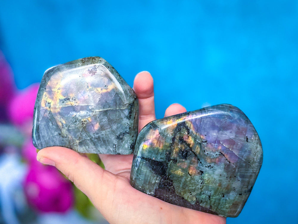 Purple Labradorite Crystal Freeform, Rainbow Labradorite, White Labradorite (ONLINE ORDER ONLY)