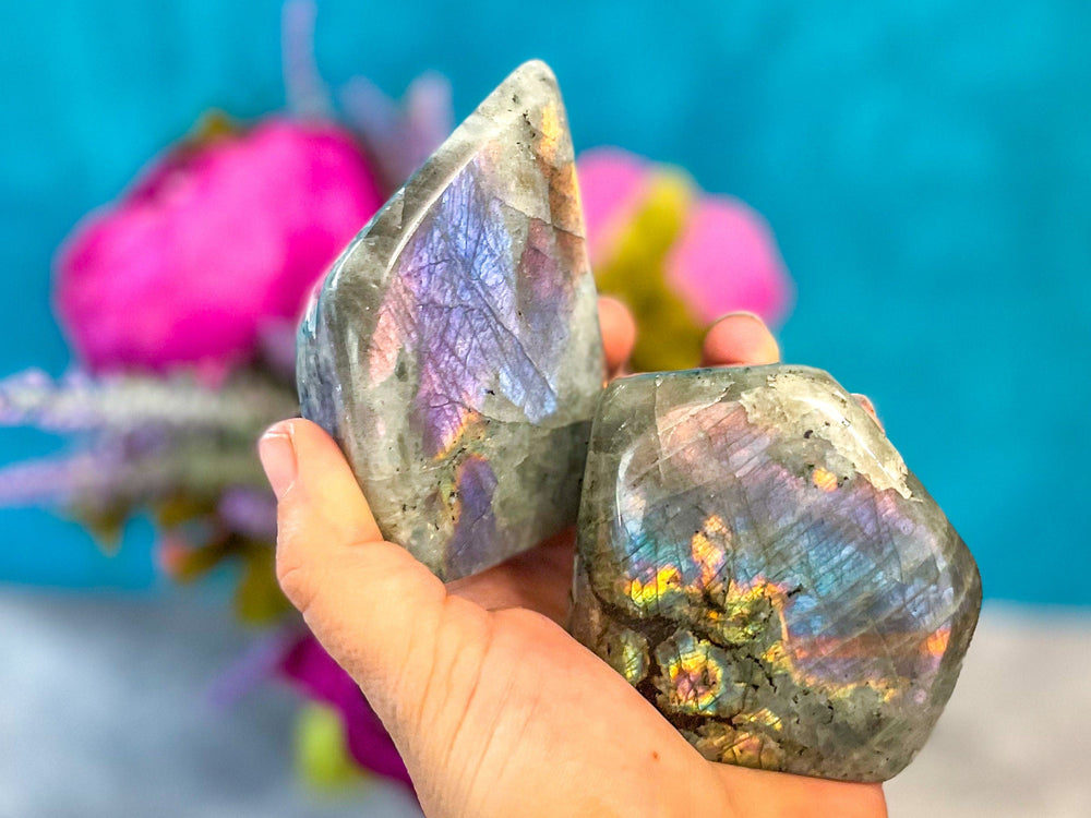 Purple Labradorite Crystal Freeform, Rainbow Labradorite, White Labradorite (ONLINE ORDER ONLY)
