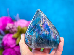 Purple Labradorite Crystal Freeform, Rainbow Labradorite, White Labradorite (ONLINE ORDER ONLY)