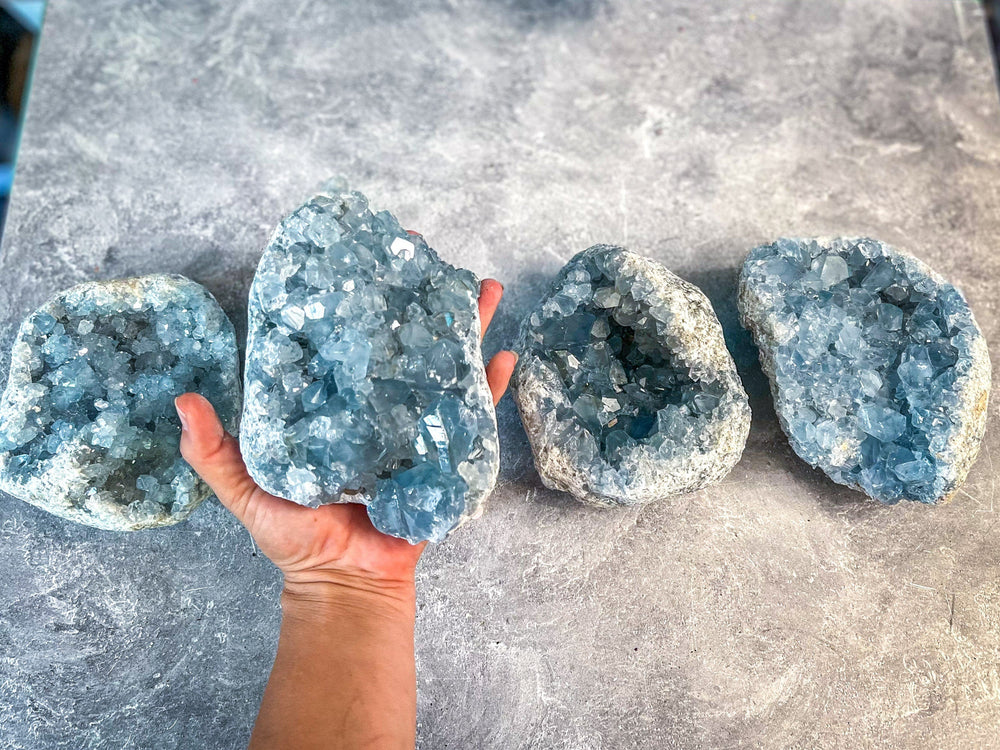 Ethically Sourced Raw CELESTITE Geodes 3 - 5 1/2 lbs! (ONLINE ORDER ONLY)