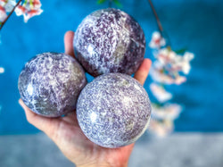 Lepidolite Balls, Lepidolite Sphere, Ethically Sourced Crystals (ONLINE ORDER ONLY)