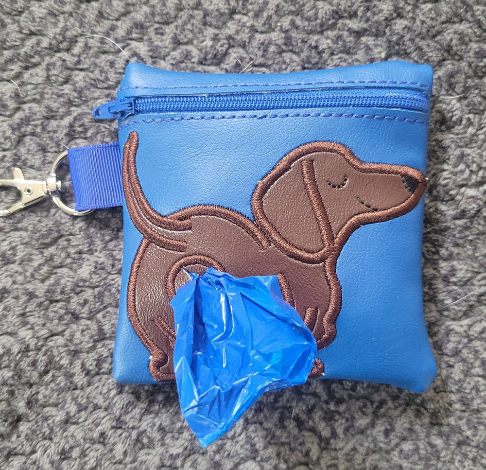 Dachshund Poop Bag Pouch - gift for dog lover - Zippered poop bag holder-  Gift for Dog Walker - veterinarian - dog groomer (ONLINE ORDER ONLY)