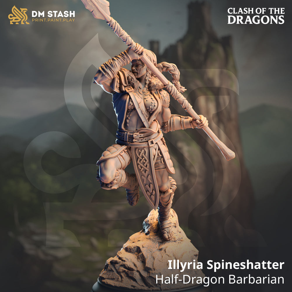 Illyria Spineshatter, Half-Dragon Barbarian (Female Half-Dragonborn Barbarian) (Online Order Only)