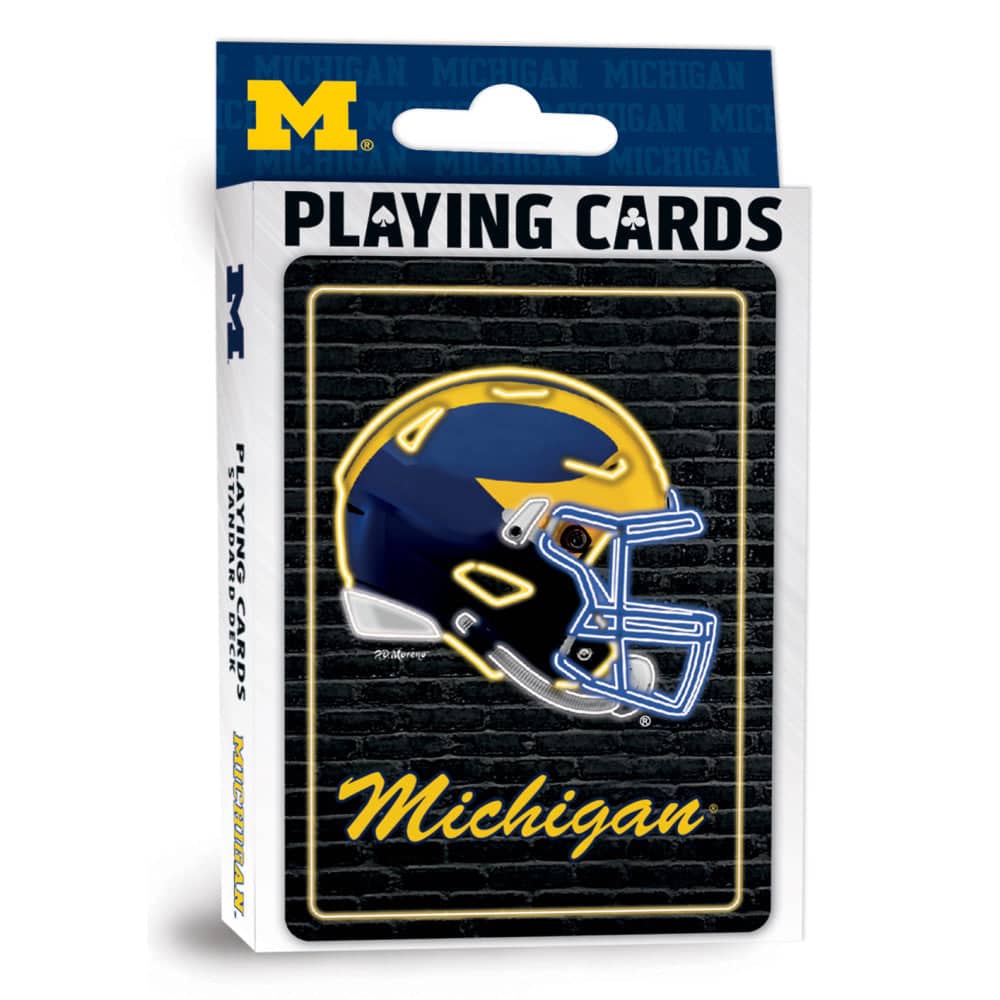 Michigan Wolverines Neon-Styled Playing Cards - 54 Card Deck (ONLINE ORDER ONLY)