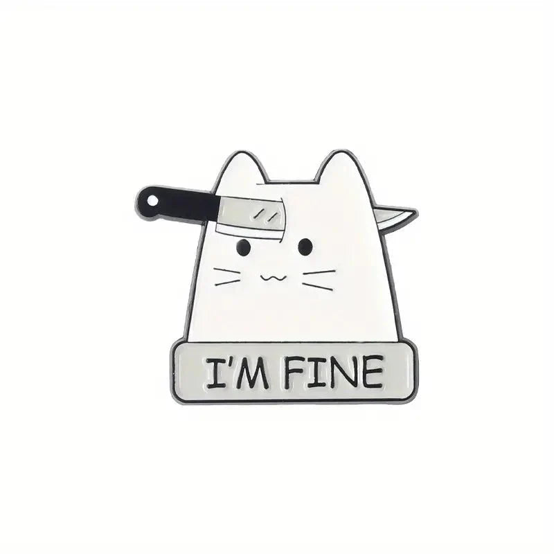 I'm Fine Kitty Pin (Online Order Only)