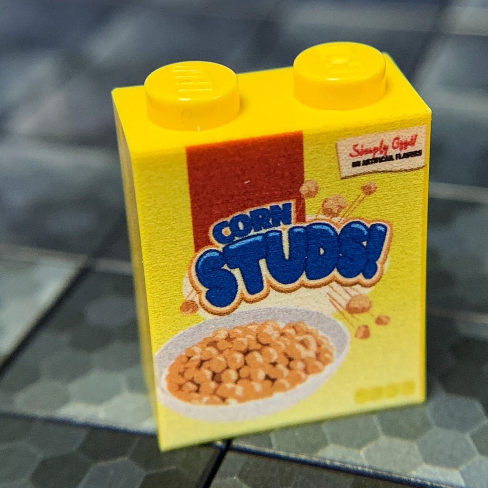 Corn Studs! Cereal - Custom Printed 1x2x2 Brick (Online Order Only)