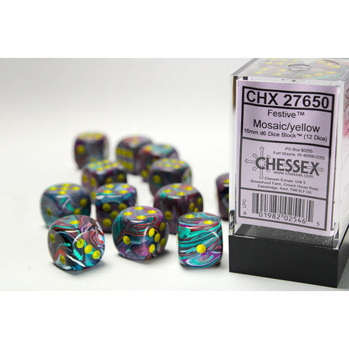 Chessex: D6 Festive DICE SET - 16MM (Online Order Only)