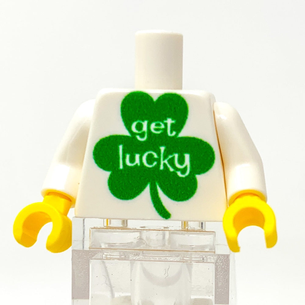 B3 Customs® Printed Get Lucky St. Patrick's Day Minifig Torso (Online Order Only)