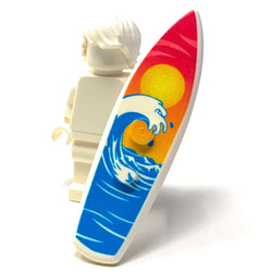 B3 Customs® Printed Sunset Wave Surfboard made from LEGO® bricks (Online Order Only)