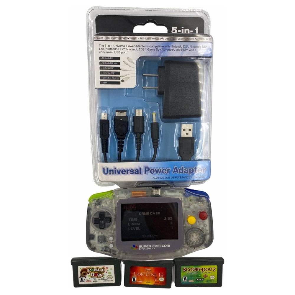 Gameboy Advance (Clear Super Famicom Case) (4-Game Bundle) (Online Order Only)