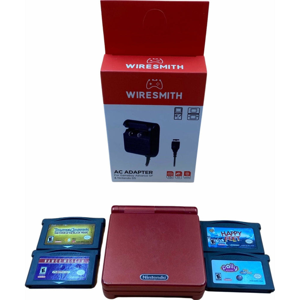 Red Gameboy Advance SP (4 Game Bundle & Charger) (Online Order Only)