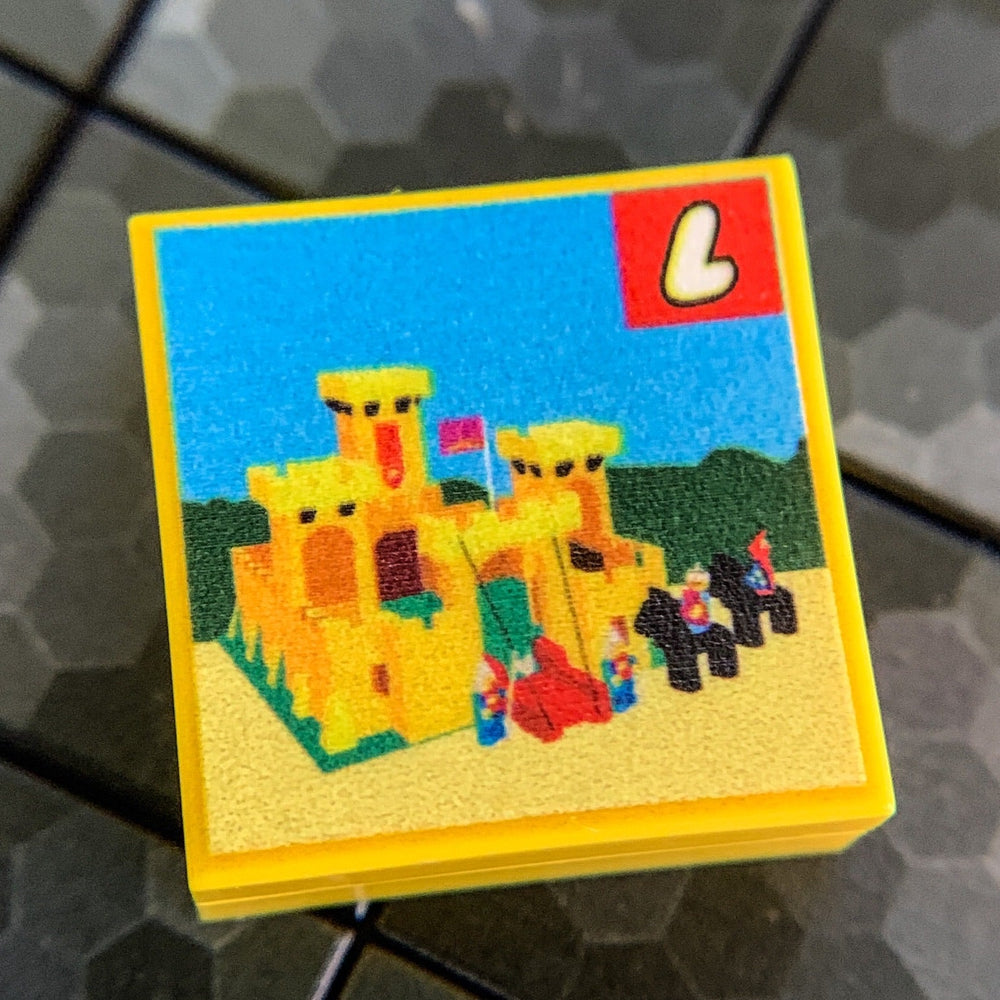 Yellow Castle Set 375 - Custom Printed 2x2 Tile (Online Order Only)