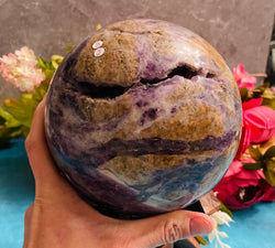 HUGE Rainbow Polished FLUORITE crystal sphere (ONLINE ORDER ONLY)