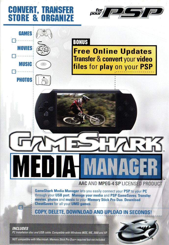 PSP GameShark Media Manager (PSP) (ONLINE ORDER ONLY)