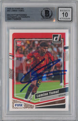 Graded 2023 Panini Donruss Lamine Yamal #LAMINE Signed Rookie RC Soccer Card Beckett BAS BGS Auto 10 (ONLINE ORDER ONLY)