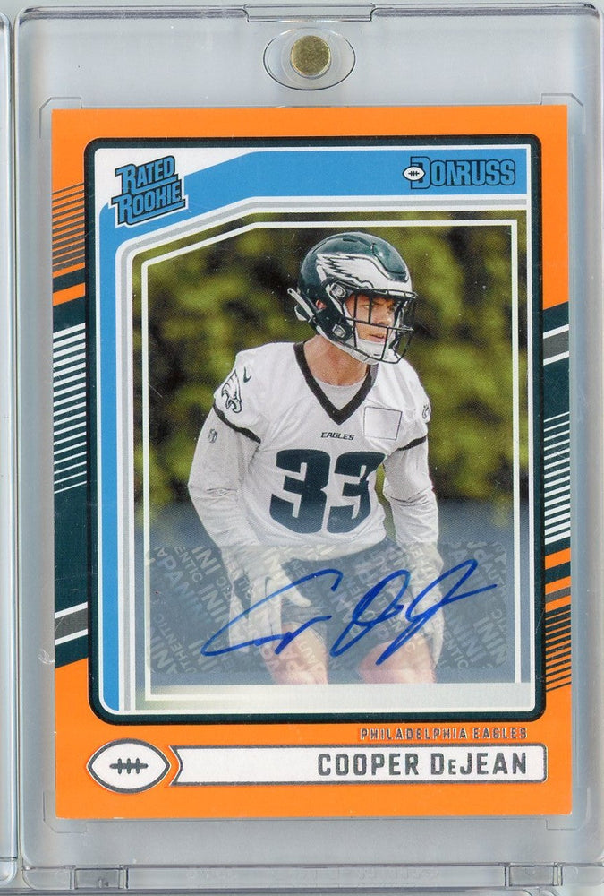 2024 Panini Donruss Orange Parallel Cooper DeJean #305 Auto Rookie RC Football Card (ONLINE ORDER ONLY)