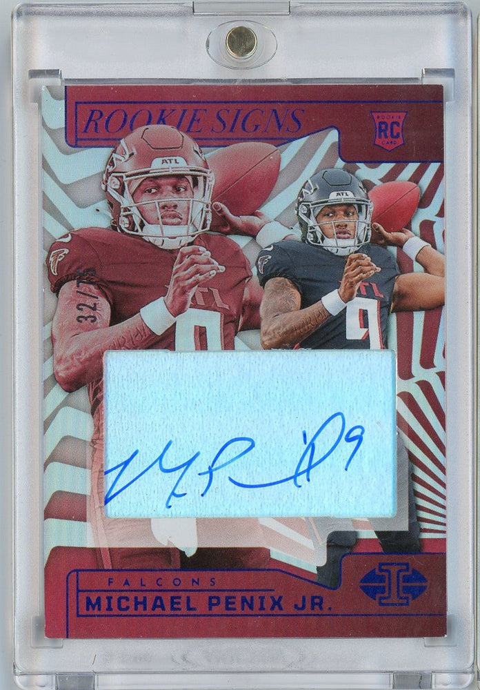 2024 Panini Illusions Michael Penix Jr #RSMPJ /75 Rookie Signs Auto Atlanta Falcons Rookie RC Football Card (ONLINE ORDER ONLY)