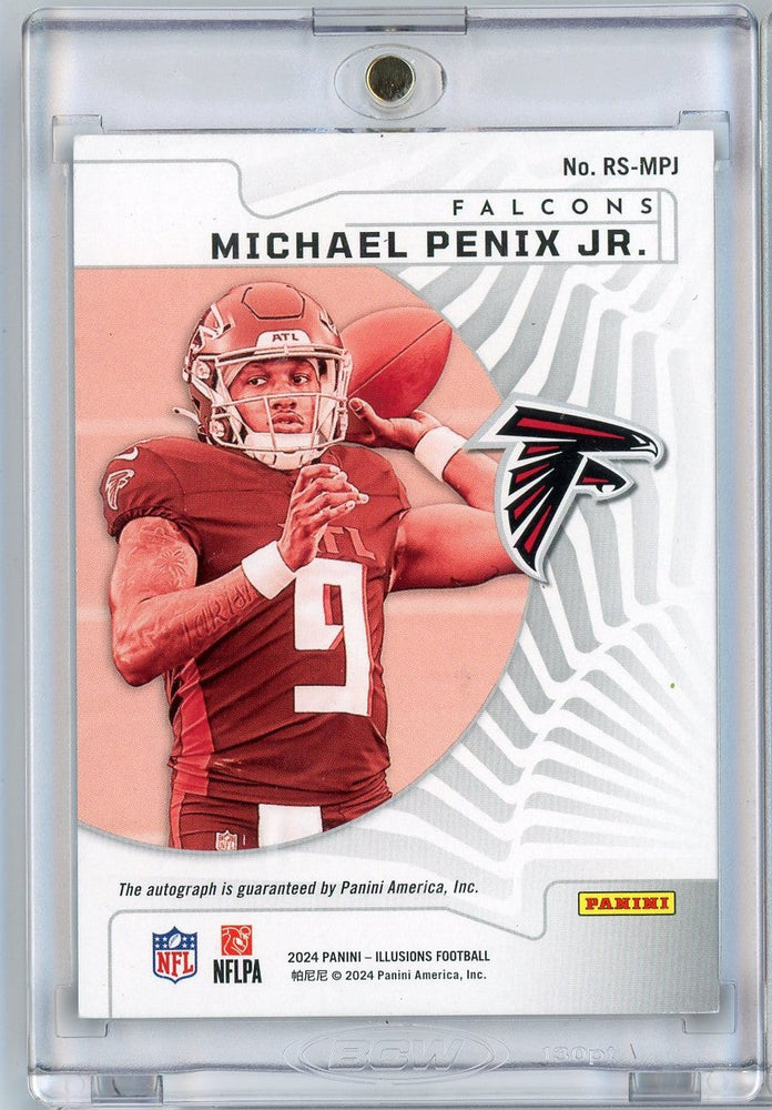 2024 Panini Illusions Michael Penix Jr #RSMPJ /75 Rookie Signs Auto Atlanta Falcons Rookie RC Football Card (ONLINE ORDER ONLY)