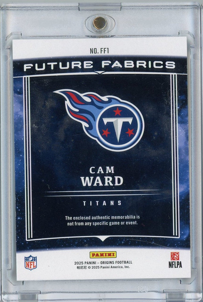 2025 Panini Origins Future Fabrics Cam Ward #FF1 /199 Relic Rookie RC Football Card (ONLINE ORDER ONLY)
