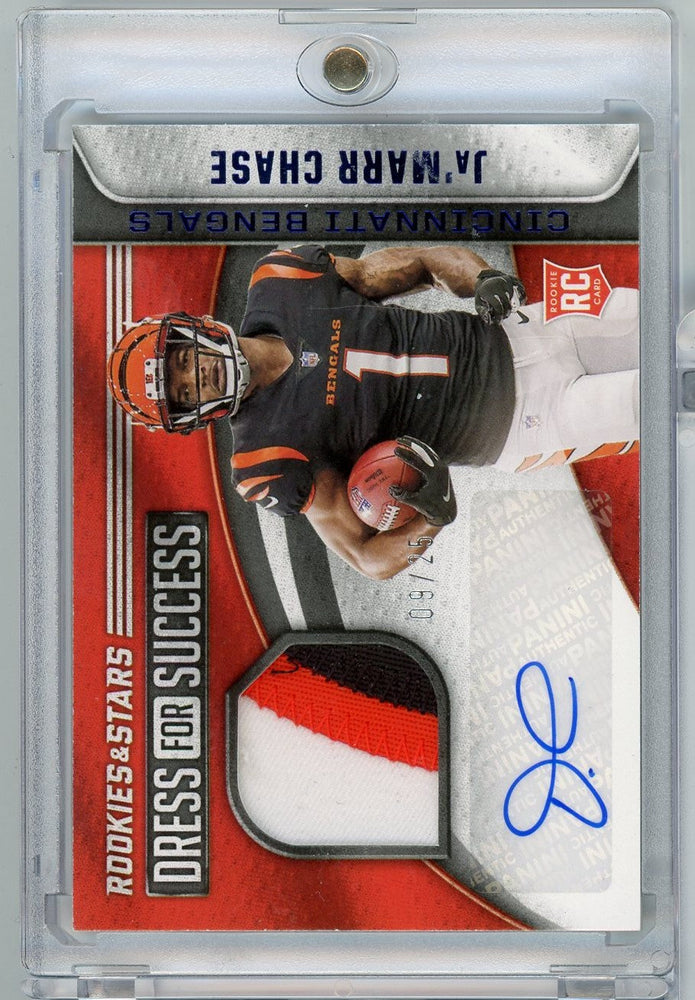 2021 Panini Rookies & Stars Dress for Success Ja'Marr Chase #DS-JC /25 Auto Rookie RC Football Card (ONLINE ORDER ONLY)