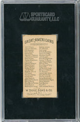Graded 1888 N76 W. Duke, Sons & Co. Great Americans #BW Benjamin West Baseball Tobacco Card SGC 4 (ONLINE ORDER ONLY)