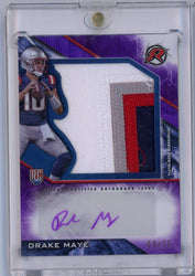 2024 Topps Resurgence Drake Maye #RPA-DM Purple Resurgence Rookie Patch Auto 03/75 Rookie RC Football Card (ONLINE ORDER ONLY)
