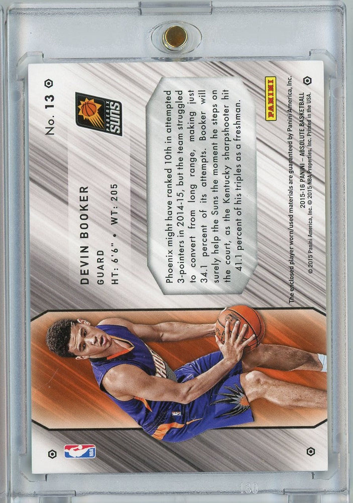 2015 Panini Absolute Devin Booker #13 13/25 Tools of the Trade Player Worn Relic Rookie RC Basketball Card (ONLINE ORDER ONLY)