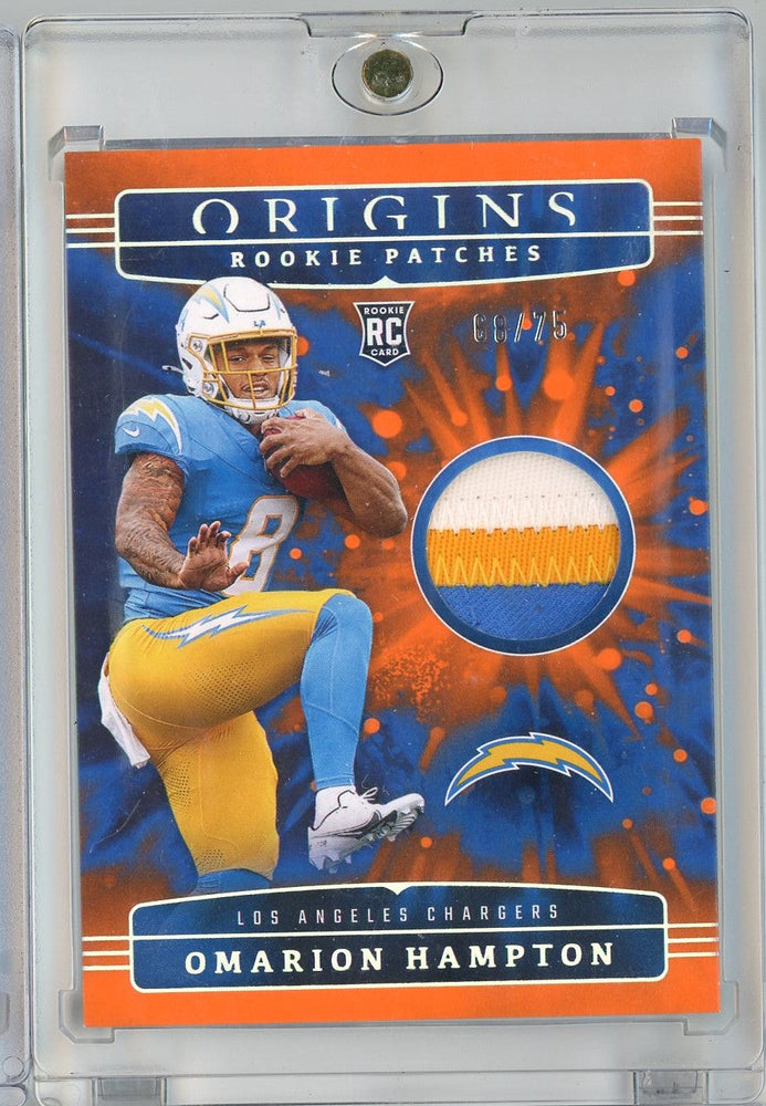 2025 Panini Origins Omarion Hampton #RPHOHN /75 Rookie Patches Relic Rookie RC Football Card (ONLINE ORDER ONLY)