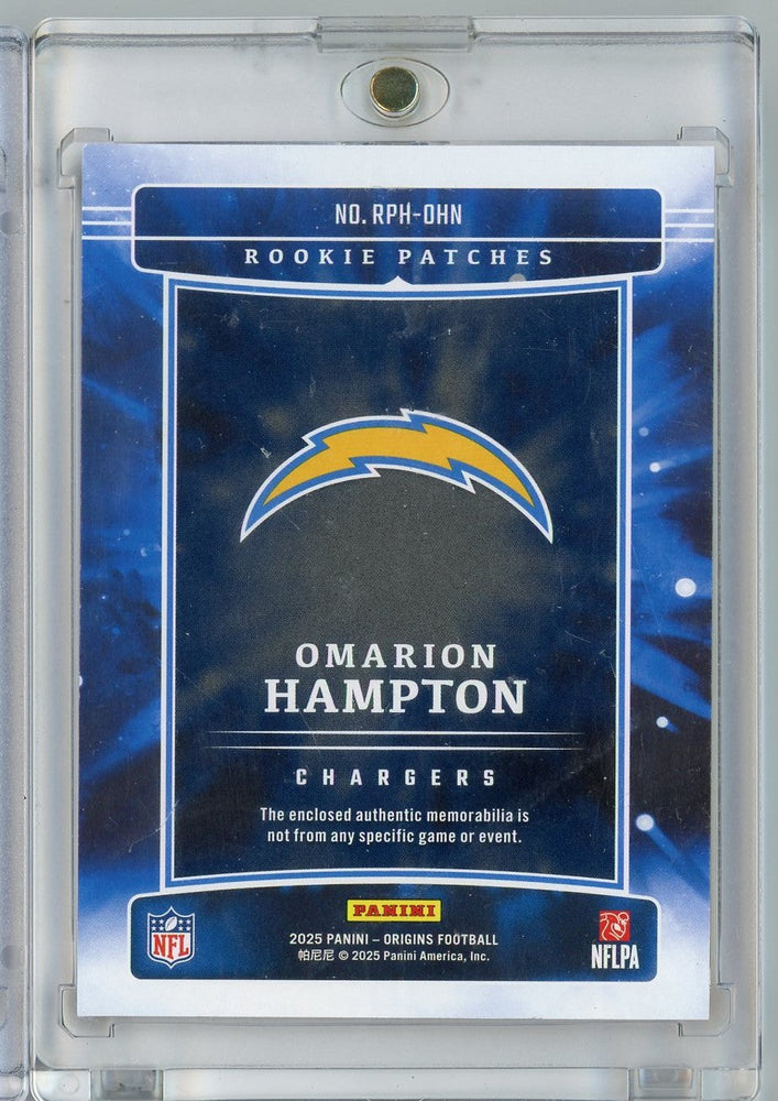 2025 Panini Origins Omarion Hampton #RPHOHN /75 Rookie Patches Relic Rookie RC Football Card (ONLINE ORDER ONLY)