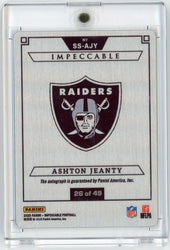 2025 Panini Impeccable Ashton Jeanty #SSAJY Stainless Stars Rookie Auto /49 Las Vegas Raiders Rookie RC Football Card (ONLINE ORDER ONLY)