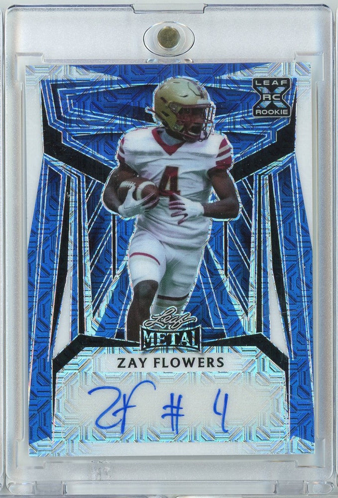2023 Leaf Metal Zay Flowers #BA-ZF1 /5 Auto Rookie RC Football Card (ONLINE ORDER ONLY)